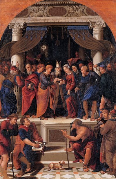 Wedding of the Virgin by Maestro dei dodici apostoli